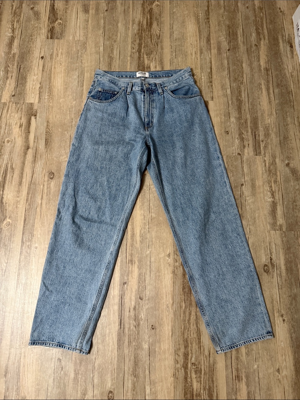 Agolde Men's Relaxed Light Blue Denim Jeans